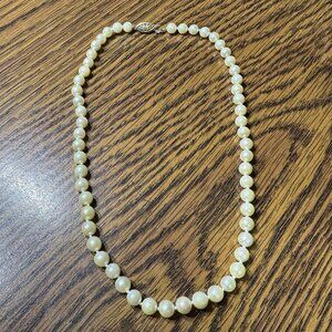 Genuine 16"  7mm Akoya Cultured Pearls with Sterling Clasp